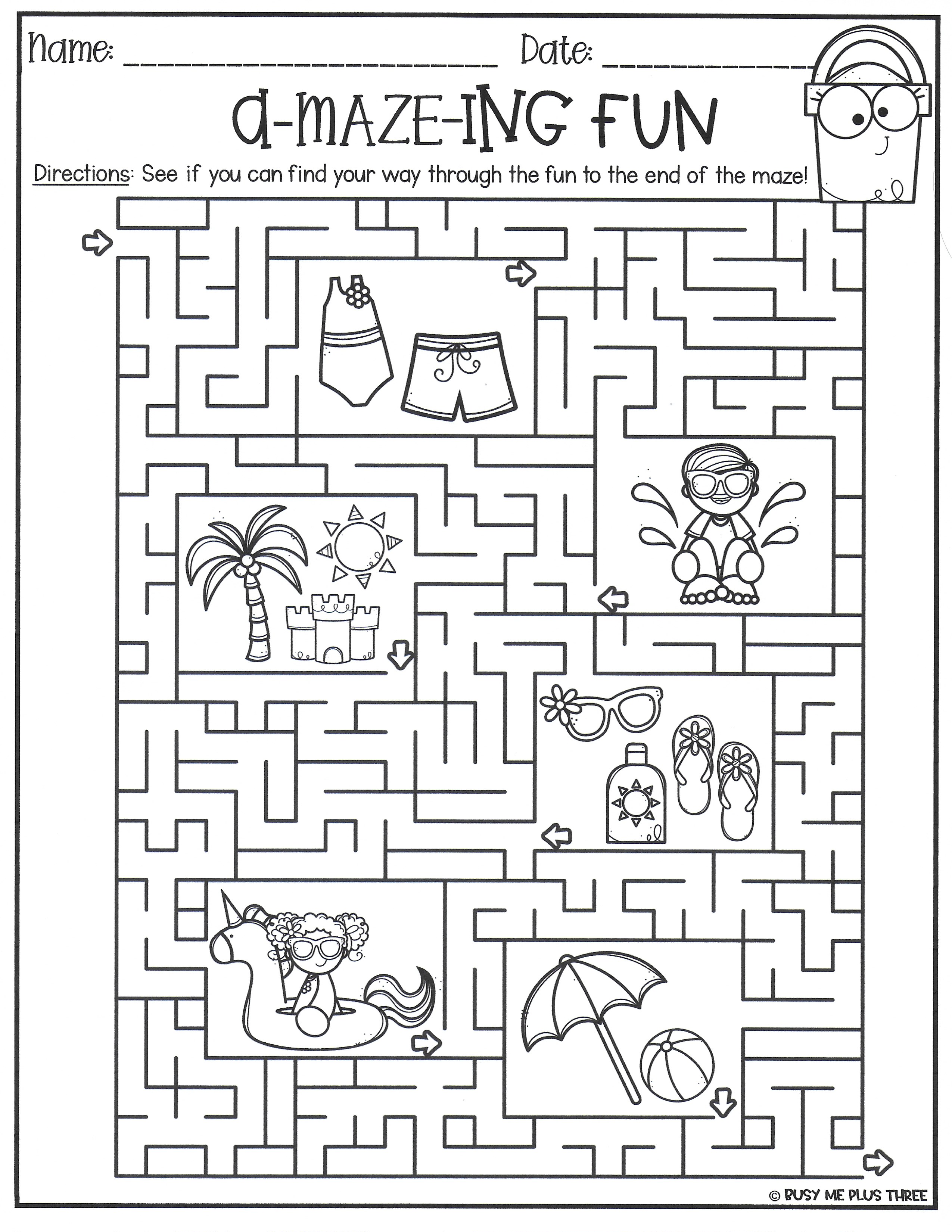 Summer Mazes Printable Printable Word Searches
